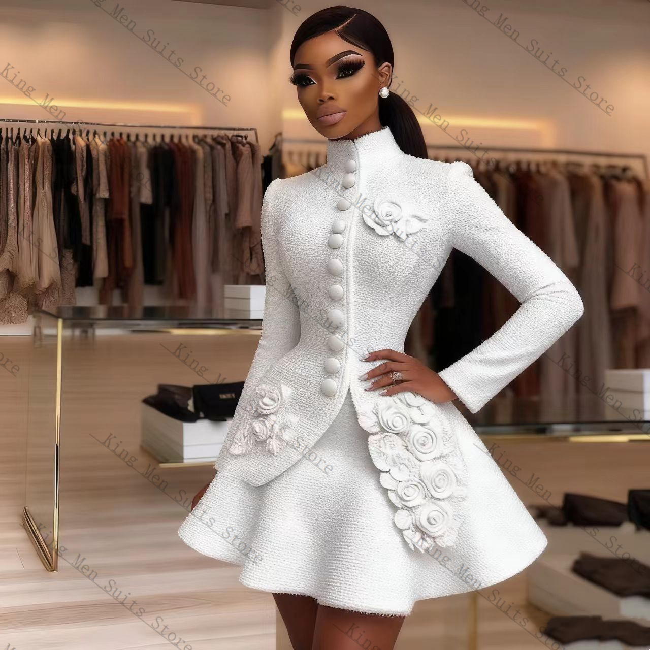Women'S Formal Wear For A Wedding Guest - Luxury White Women Suit Set 2