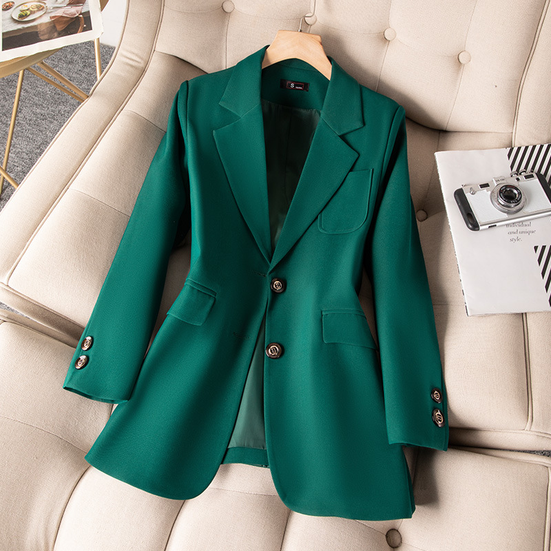 Women Formal Wear With Black Blazer - Blue Black Green Women Formal Blazer
