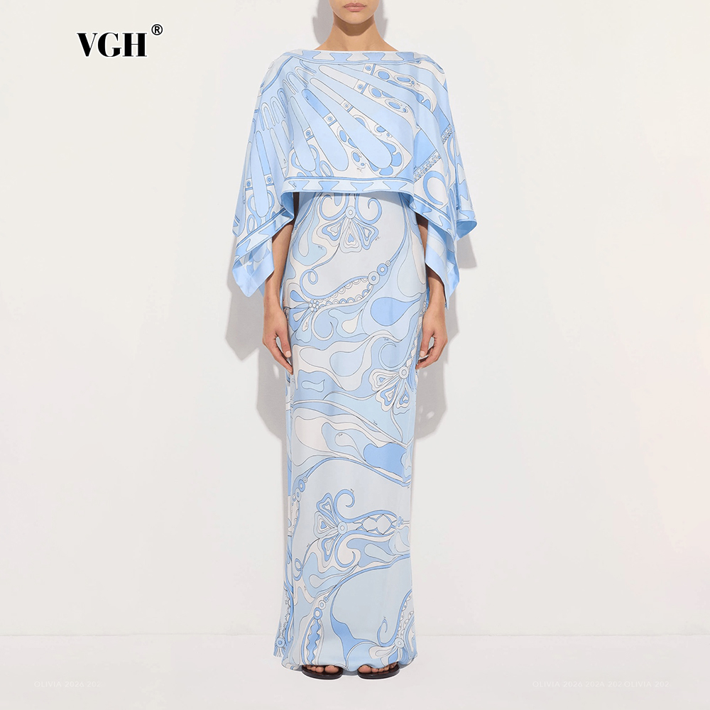 VGH Light Blue Abstract Print  - Women Formal Wear Set 评论和价格