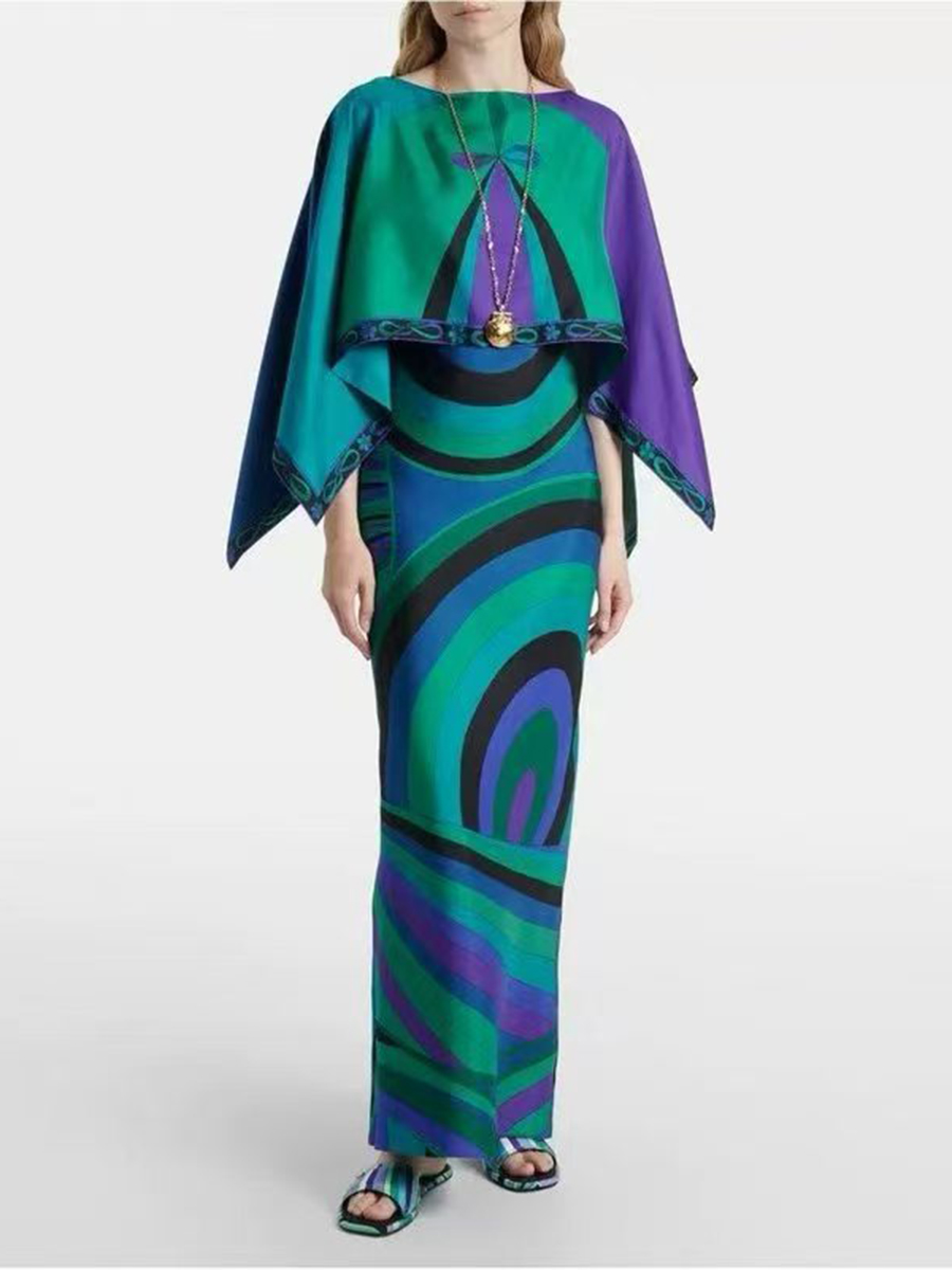 VGH Light Blue Abstract Print  - Women Formal Wear Set 评论和价格