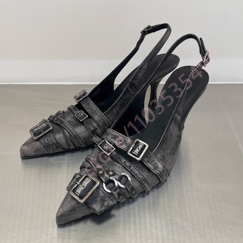 Women's Vintage Black Grey Dis - Kitten Heel Women 评论和价格