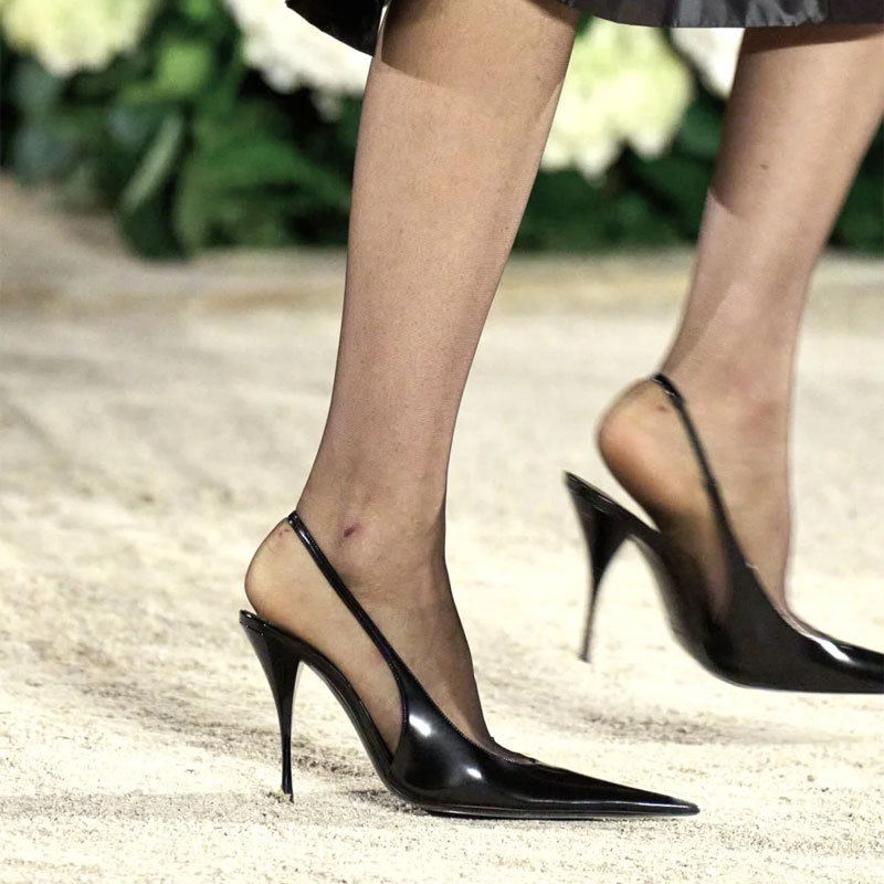 Elegant Nude Gloss Patent Leat - Slingback Heel Formal 评论和价格