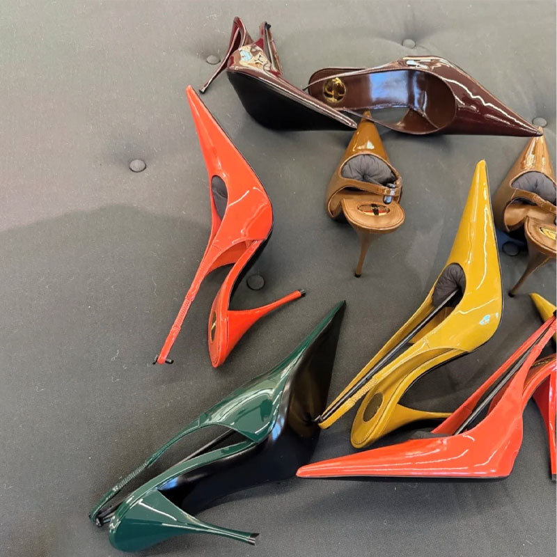 Elegant Nude Gloss Patent Leat - Slingback Heel Formal 评论和价格