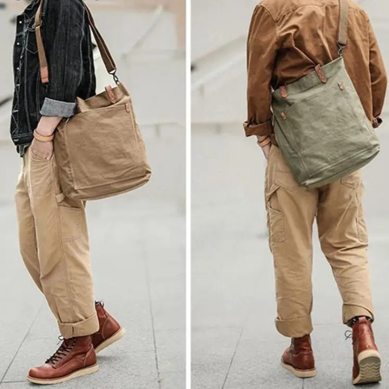 Canvas Leather Tote Bag for Me - Structured Handbag Work 评论和价格