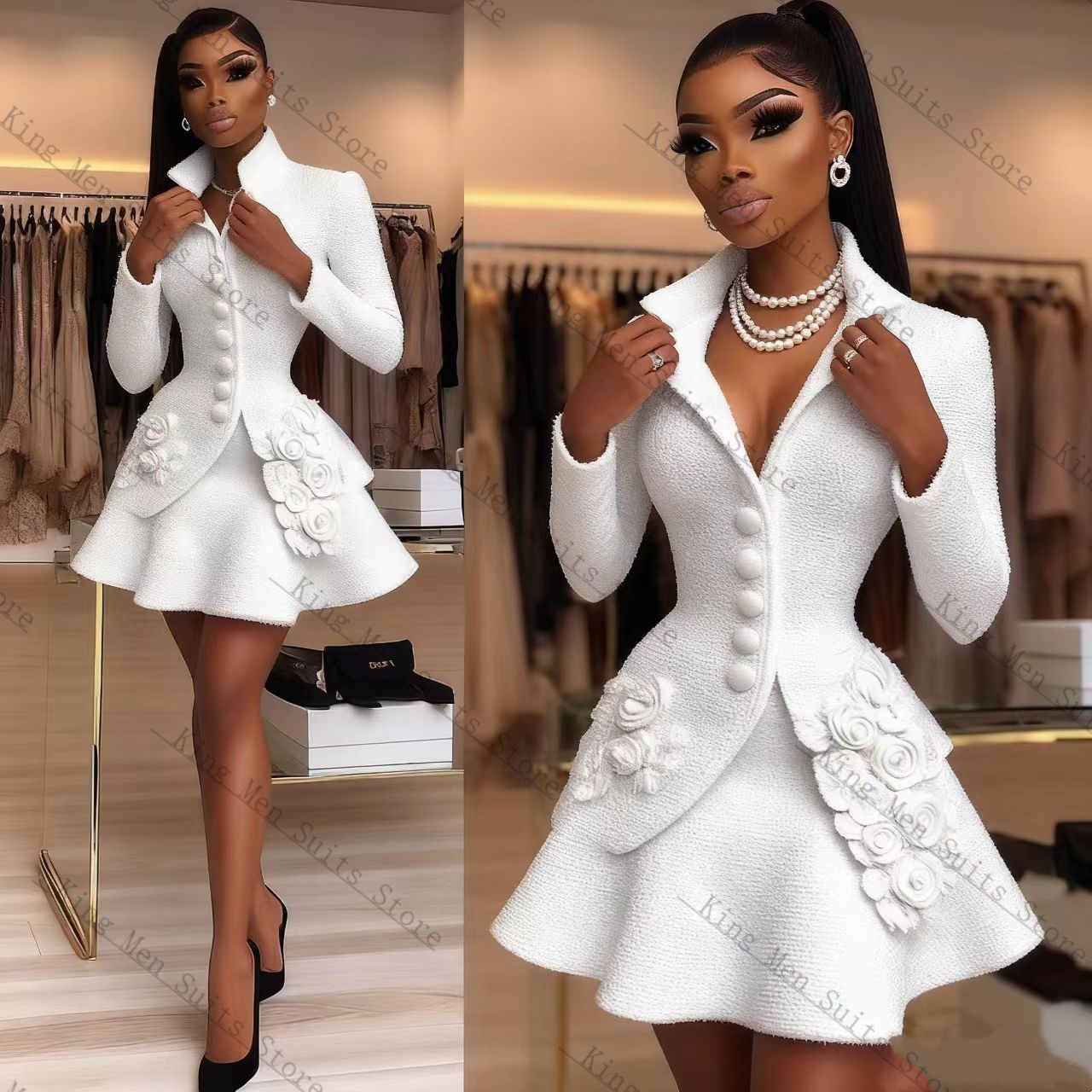 Luxury White Women Suit Set 2  - Women'S Formal Wear For A Wedding Guest 评论和价格