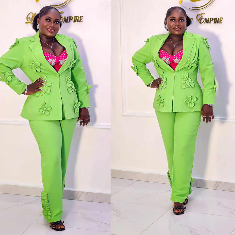 Plus Size Green Women Blazer S - Women Formal Wear For Plus Size 评论和价格