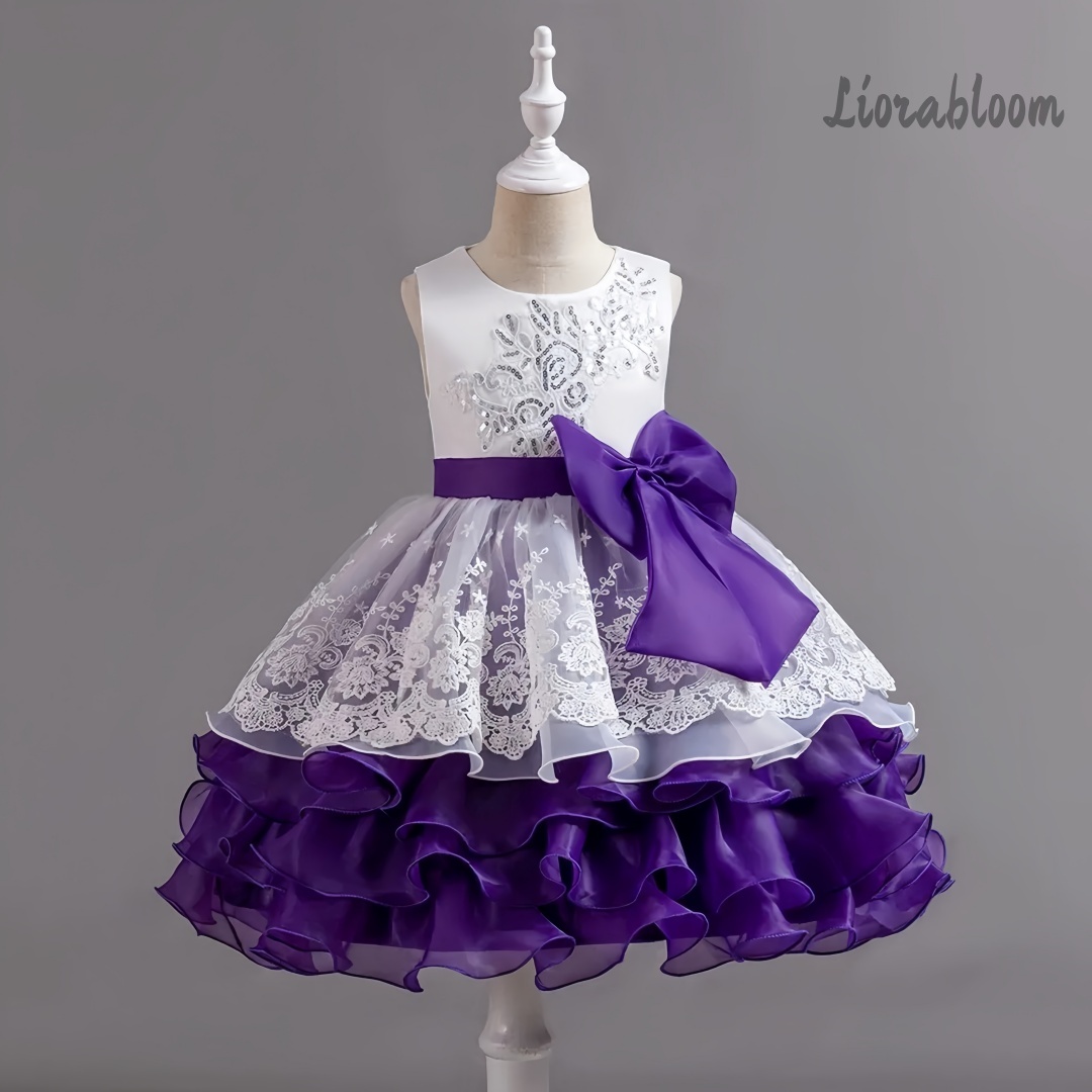 Girls' Dress With Large Bow Sl - Formal Wear Gowns For Women 评论和价格