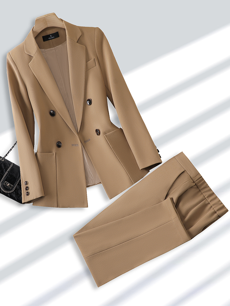 Fashion Ladies Pant Suit Forma - Women Formal Wear With Black Blazer 评论和价格