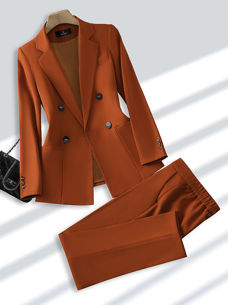 Fashion Ladies Pant Suit Forma - Women Formal Wear With Black Blazer 评论和价格
