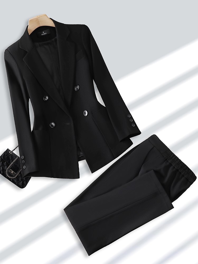Fashion Ladies Pant Suit Forma - Women Formal Wear With Black Blazer 评论和价格