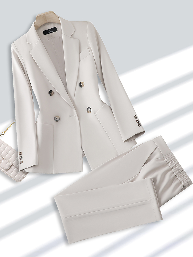 Fashion Ladies Pant Suit Forma - Women Formal Wear With Black Blazer 评论和价格