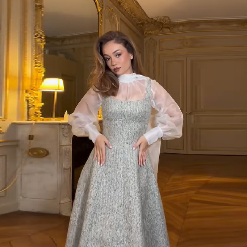 Vintage Elegant Solid Dress Su - Vintage Women'S Formal Wear 评论和价格
