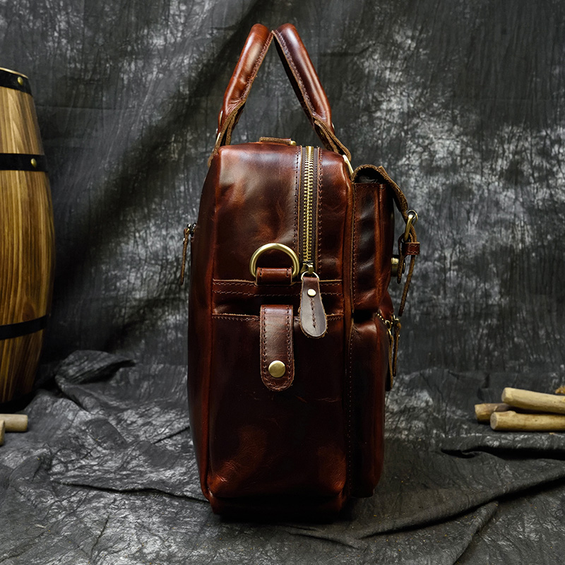 Men's genuine leather briefcas - Structured Handbag Work 评论和价格