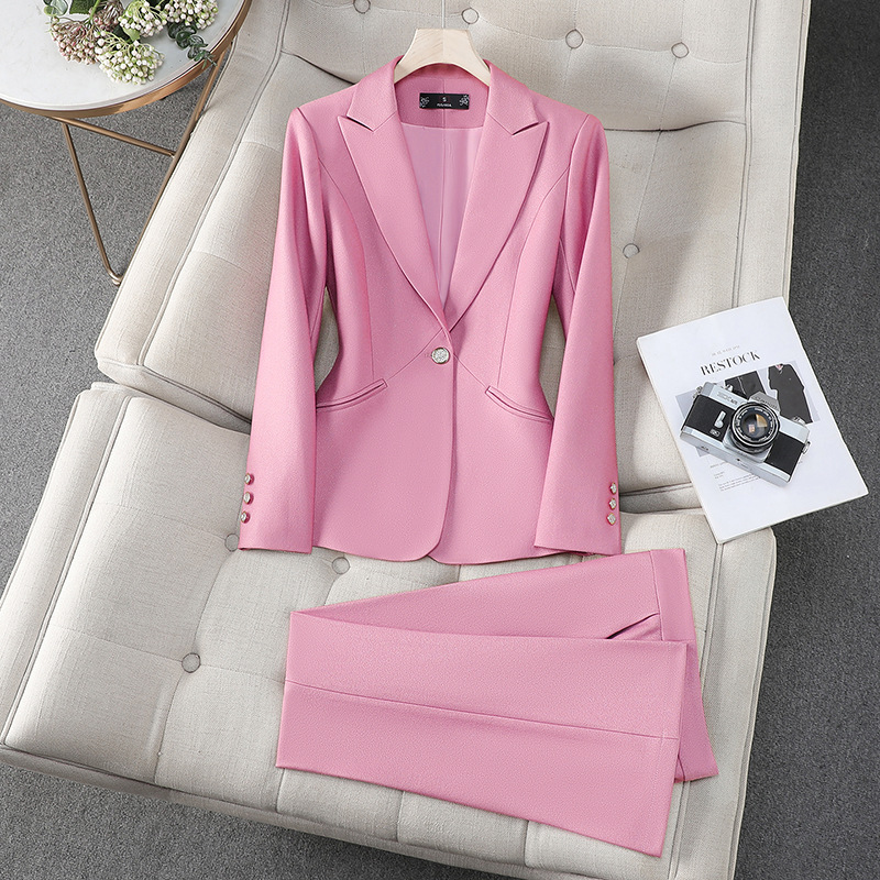 Office Ladies Formal Pant Suit - Women Formal Wear With Black Blazer 评论和价格