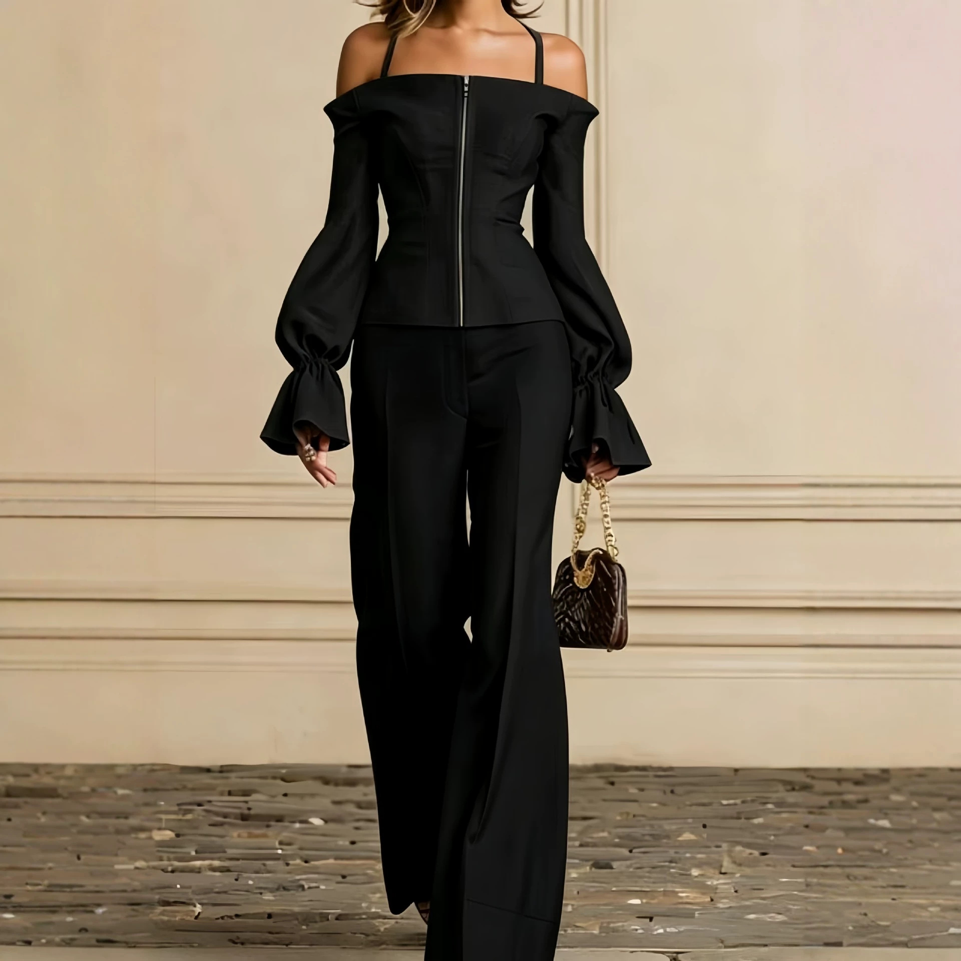 2 Piece Pants Set Women Solid  - Women Formal Wear Set 评论和价格