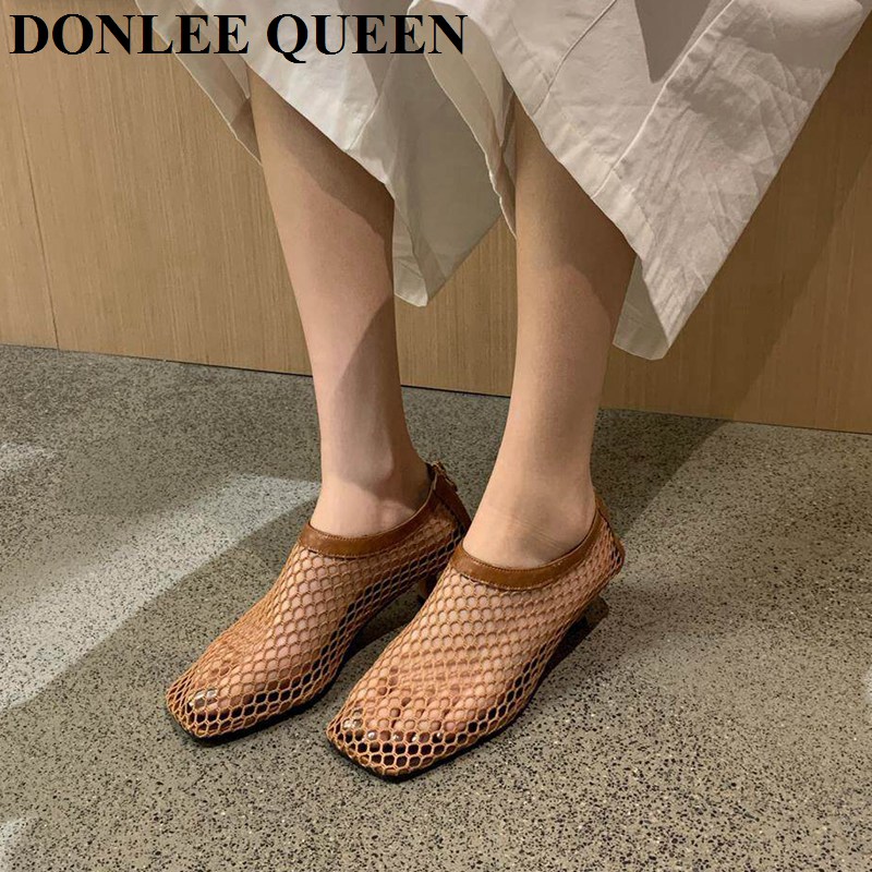 Vintage Mesh Square Toe Mule S - Kitten Heel Women 评论和价格