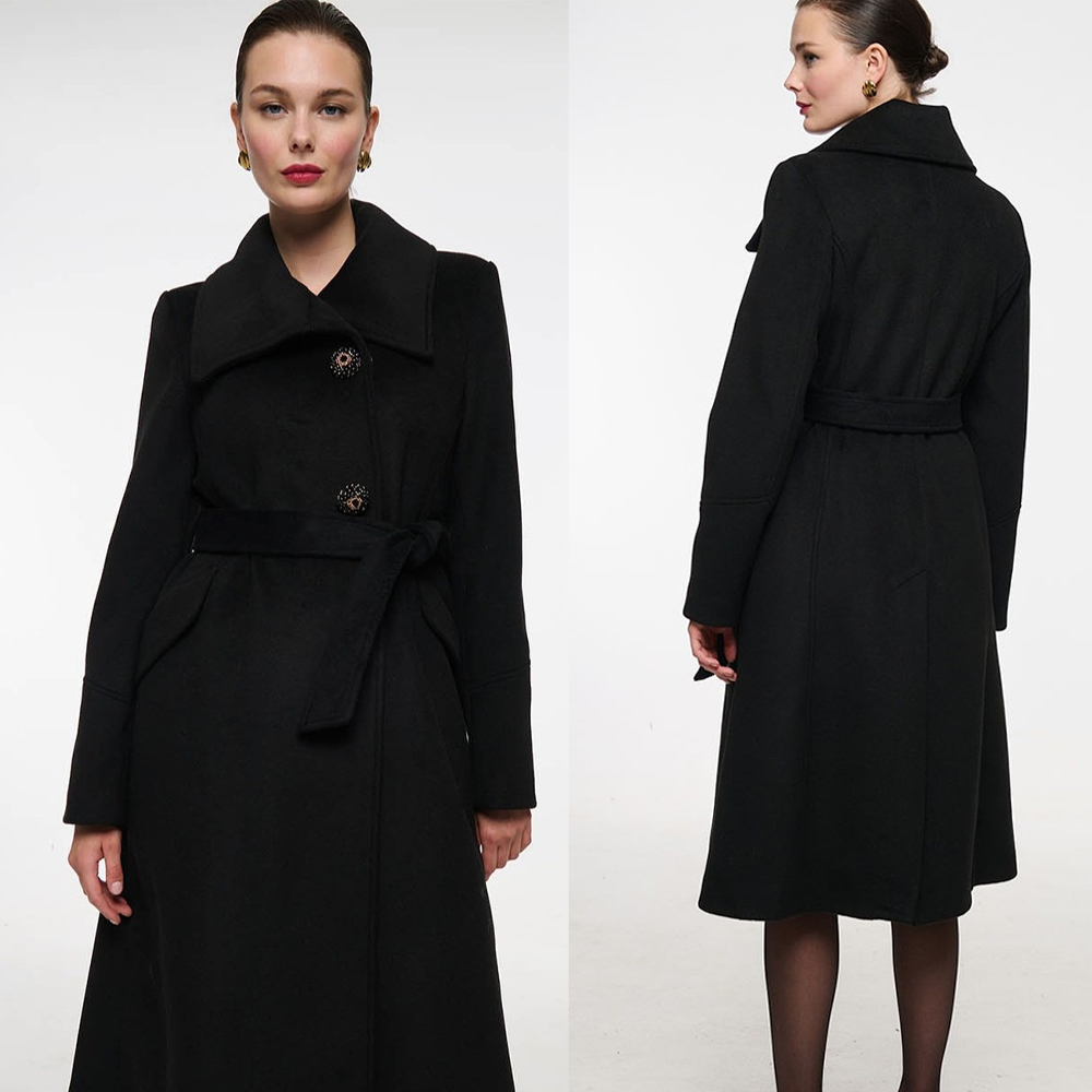 Vintage Black Stand Collar Wom - Women Formal Wear For Plus Size 评论和价格