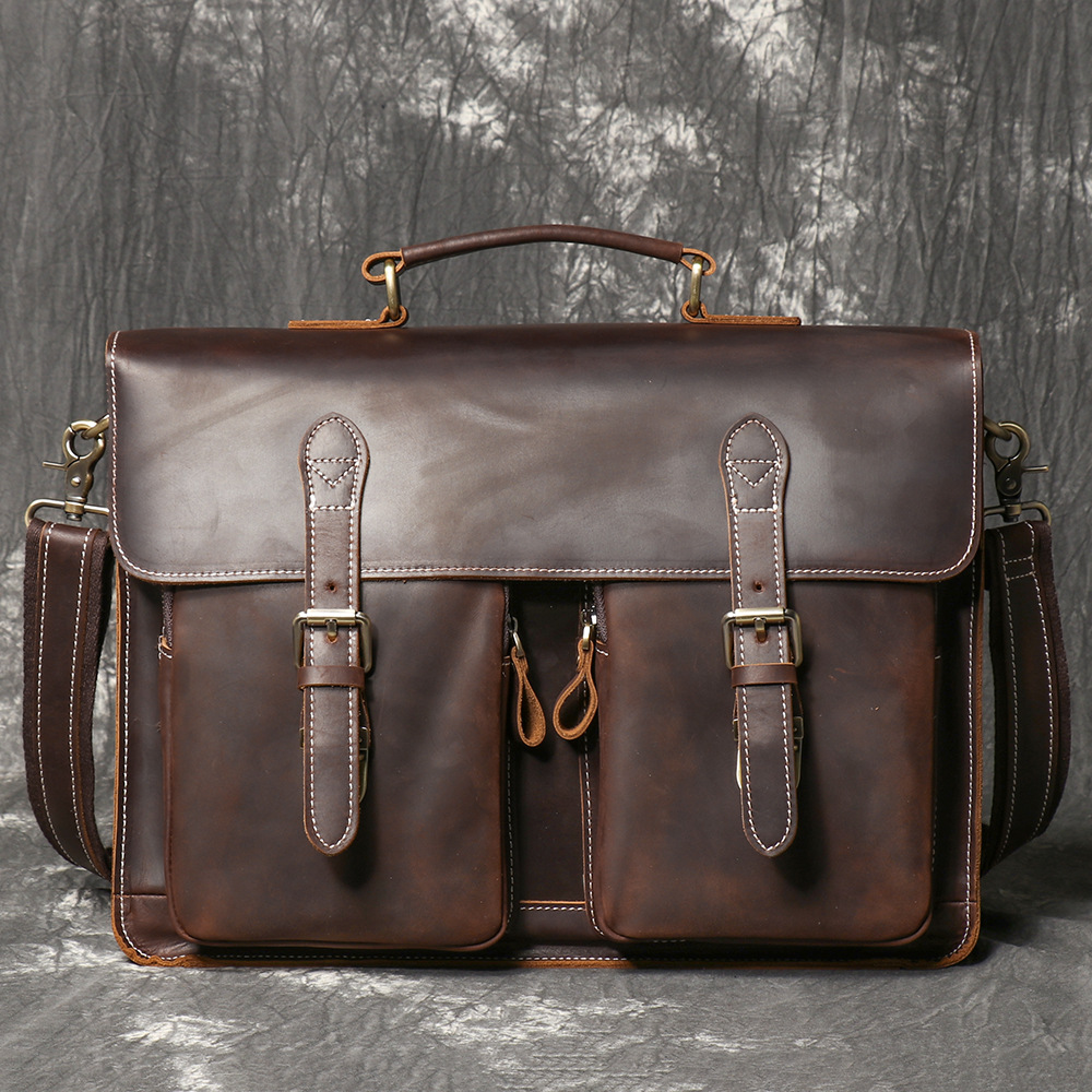 Vintage Handmade Crazy Horse L - Structured Handbag Work 评论和价格