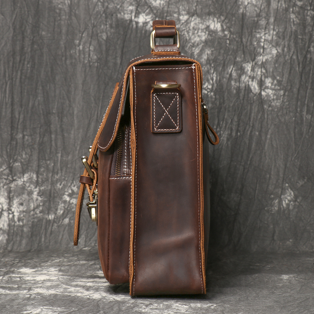 Vintage Handmade Crazy Horse L - Structured Handbag Work 评论和价格