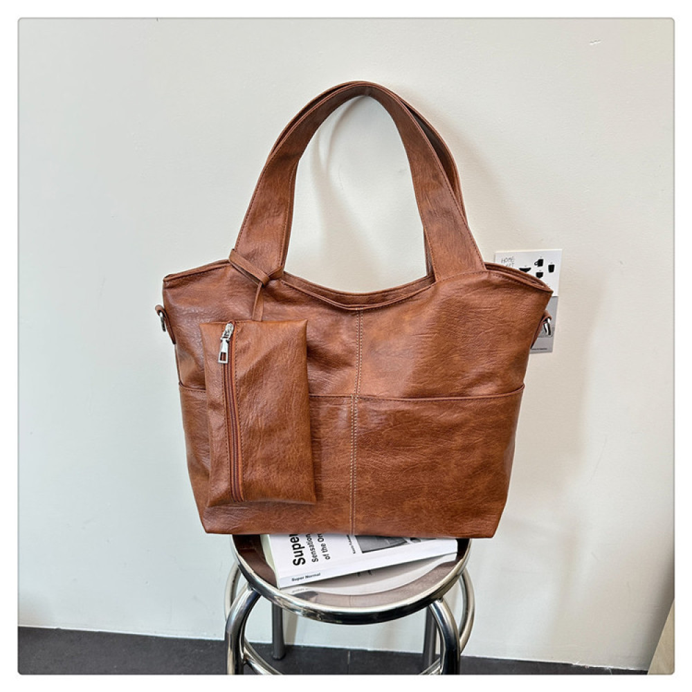 Soft Synthetic Leather Tote Ba - Structured Handbag Work 评论和价格