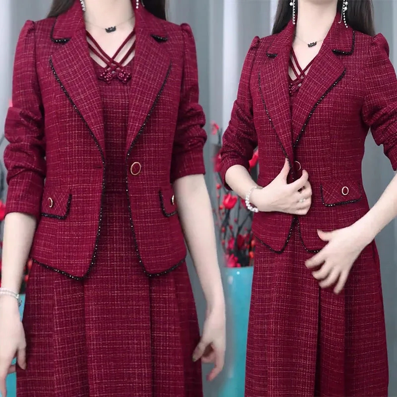 Middle Aged Female Dress Sets  - Women Formal Wear Set 评论和价格