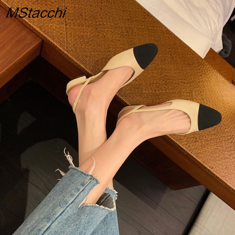 Patchwork Leather Slingbacks W - Slingback Heel Formal 评论和价格